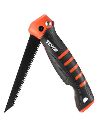 Front. VEVOR - Folding Jab Saw, 5 in Foldable Jab Saw with Soft Grip Handle,Folding Drywall Saw with Triple Ground Teeth and Sharp Tip - Black.