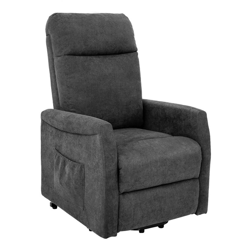 Front. Kadyn - Recliner Chair, Reclining Chair,Lounge Chair,Power Lift Recliner Chair with Remote Control for Elderly-Gray - Gray.