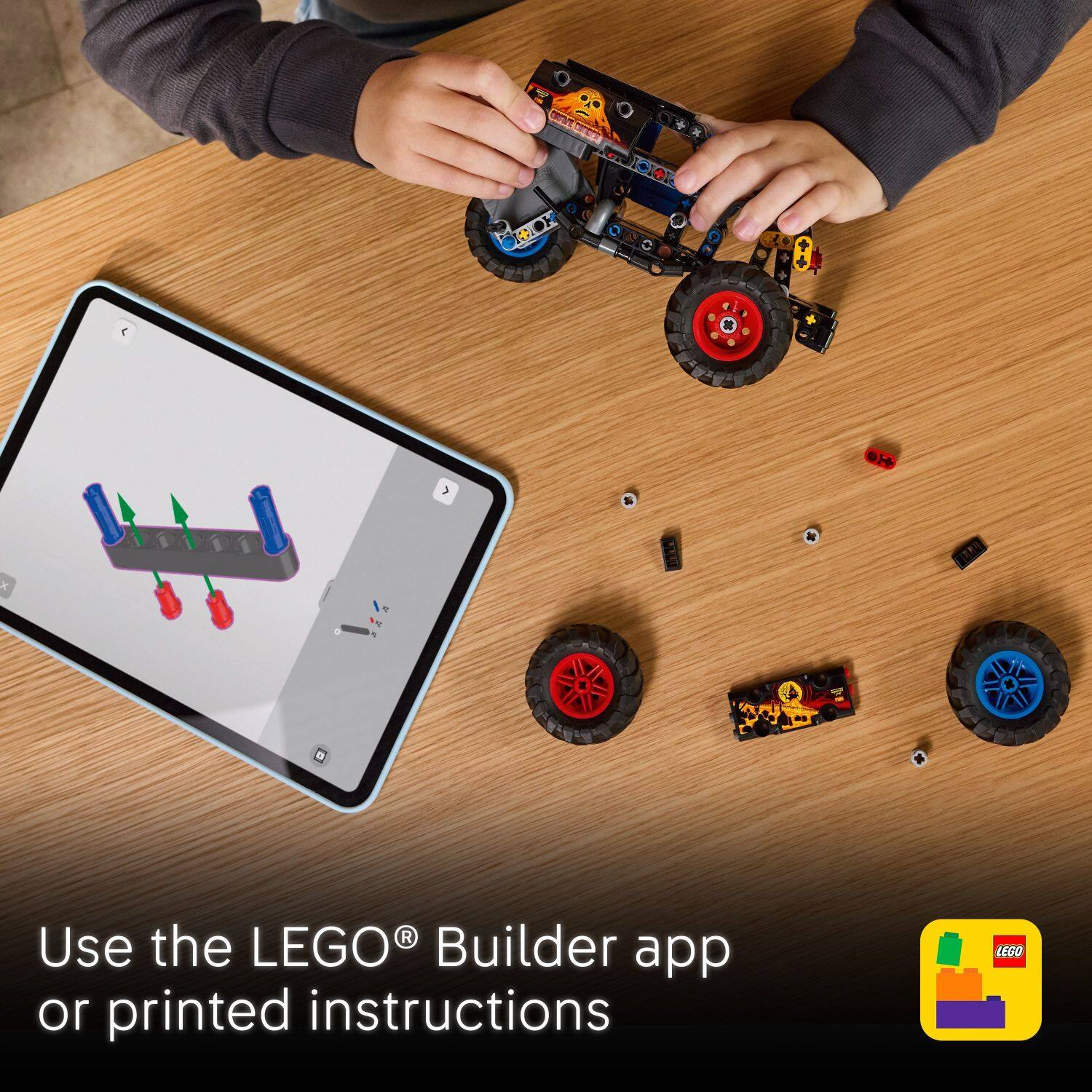 Use the LEGO® Builder app or printed instructions