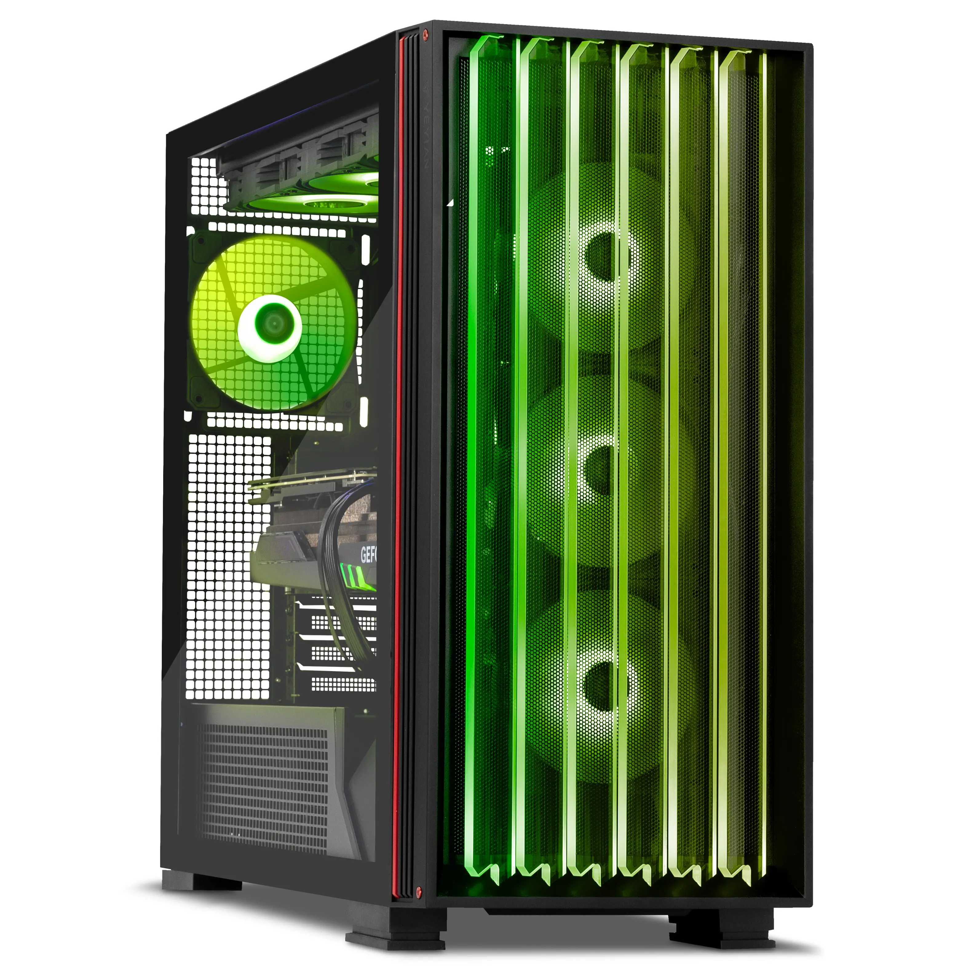 YEYIAN - Gaming PC. AMD Ryzen 7 9800X3D, NVIDIA RTX 5090, 4TB NVMe, 64GB DDR5, 1000W 80+ PLATINUM. YPA-MX980DD-5901U - Black