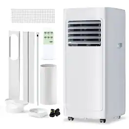 SIMZLIFE - Portable Air Conditioner 8000 BTU , Dehumidifier, Fan,Cool, 3 in 1 AC with Remote Control, for Room/Office - White