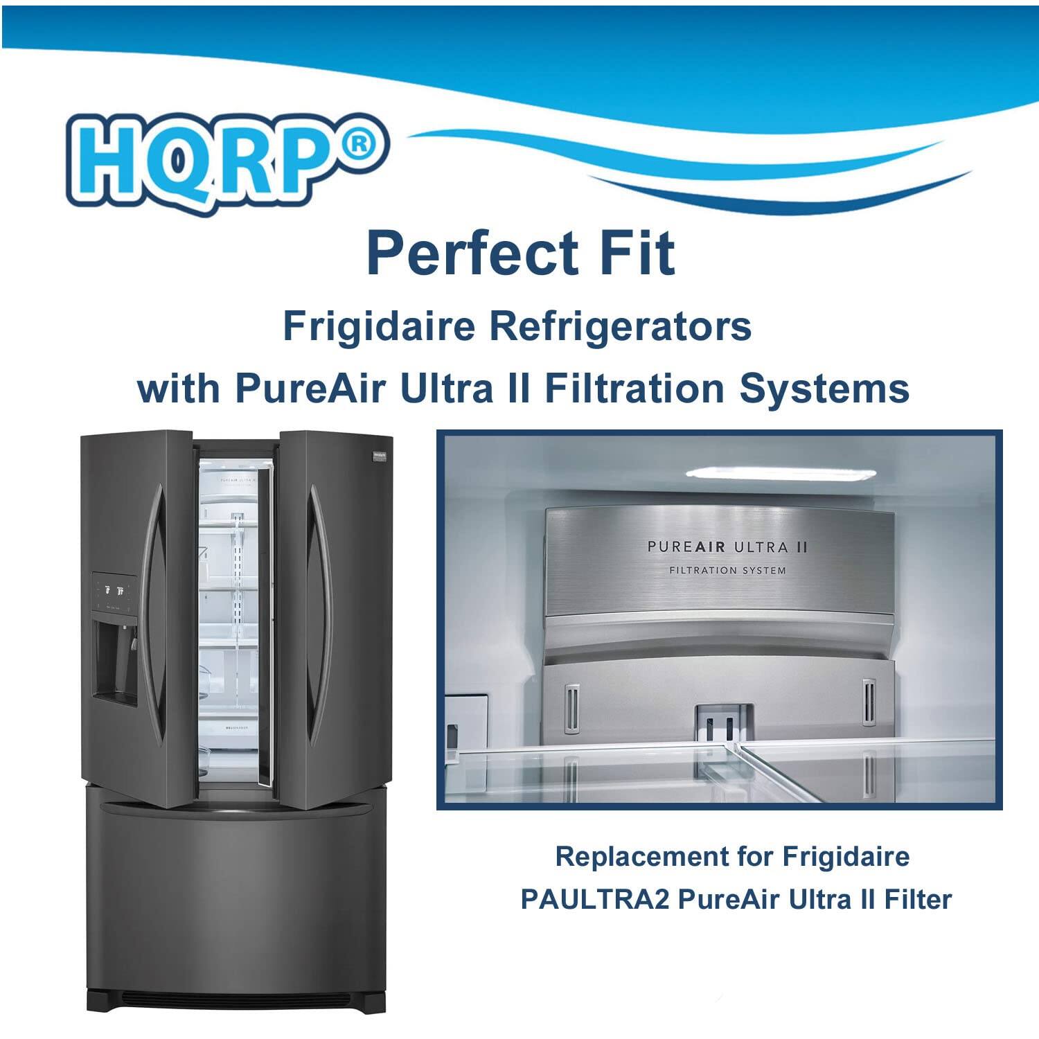 HQRP® Perfect Fit  
Frigidaire Refrigerators with PureAir Ultra II Filtration Systems  
PUREAIR ULTRA II FILTRATION SYSTEM  
Replacement for Frigidaire PAULTRA2 PureAir Ultra II Filter