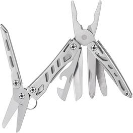 Dapper Styles - Edc Keychain Multitool 10 In 1 Mini Pocket Multi Tool With Needlenose Pliers Useful Cool Gadgets For Men - Silver-s-Small