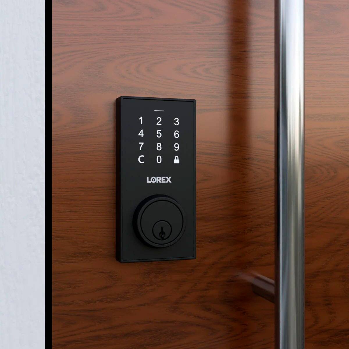 Alt View 11. Lorex - Bluetooth Deadbolt Smart Lock with Touchpad - Matte Black.