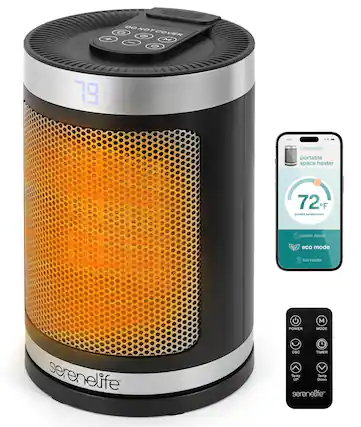 DO NOT COVER
G + M
0 HI 79 1 241
Serenelife portable space heater
72°F
Temperature
POWER MODE
Serenelife
OSC TIMER
Temp Up
Temp Down
Serenelife