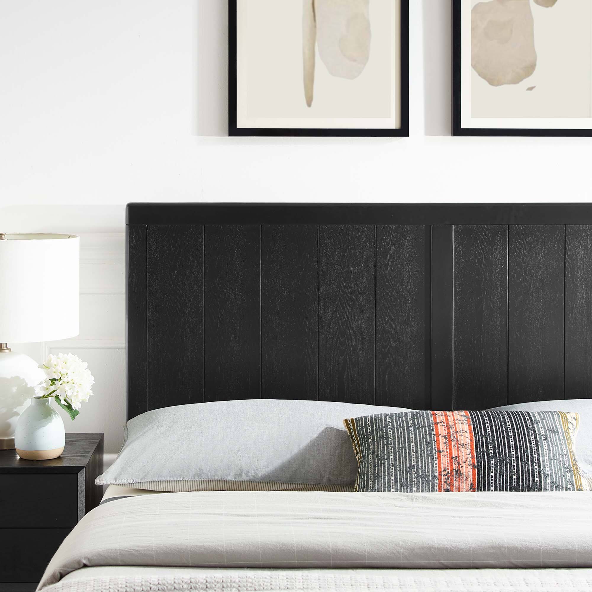 Alt View 5. Modway - Robbie Wood King Headboard by Modway - Black.