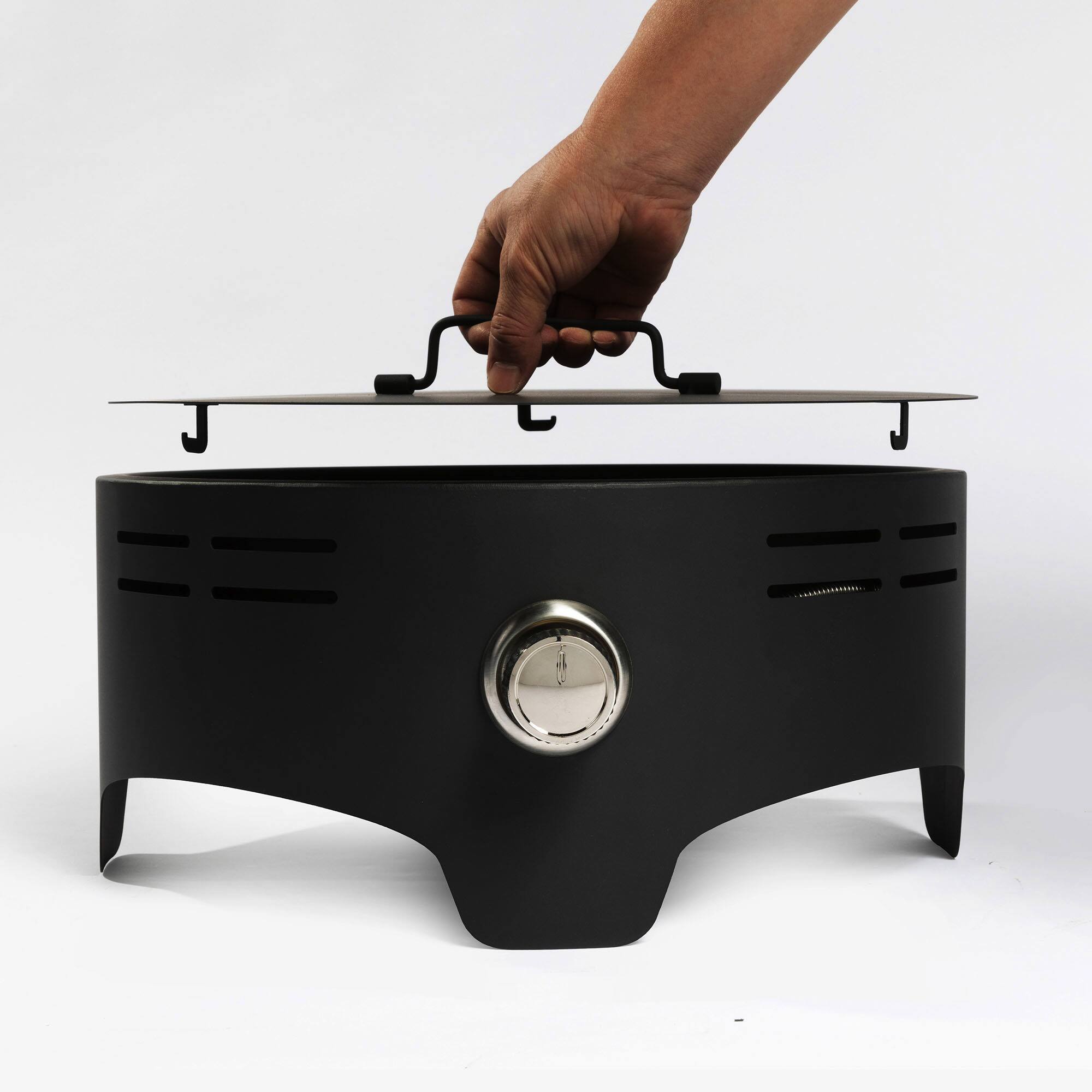 Alt View 5. Spaco - 15" Propane Tabletop Fire Pit, 40000 BTU Round Steel Gas Fire for Outdoor Garden Balcony - Black.