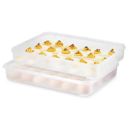 Front. Sorbus - Sorbus Set of 2 Egg Containers with Lids, Clear Deviled Egg Carrier Tray, Stackable & Portable Dispenser - Clear.