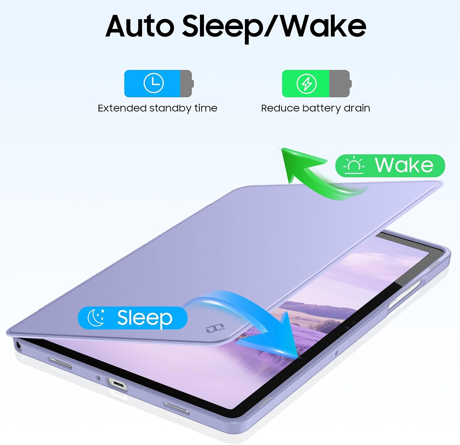 Auto Sleep/Wake

Extended standby time
Reduce battery drain

Wake
Sleep