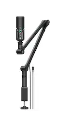Sennheiser - Profile USB Microphone Streaming Set with Boom Arm, 3 m USB-C Cable & Mic Pouch - Black - Front_Zoom