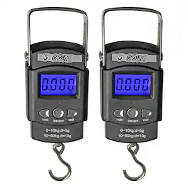 5 CORE - 5Core Digital Fishing Scale 110lb/50kg Hanging Luggage Weighing Scales w Measuring Tape - Black