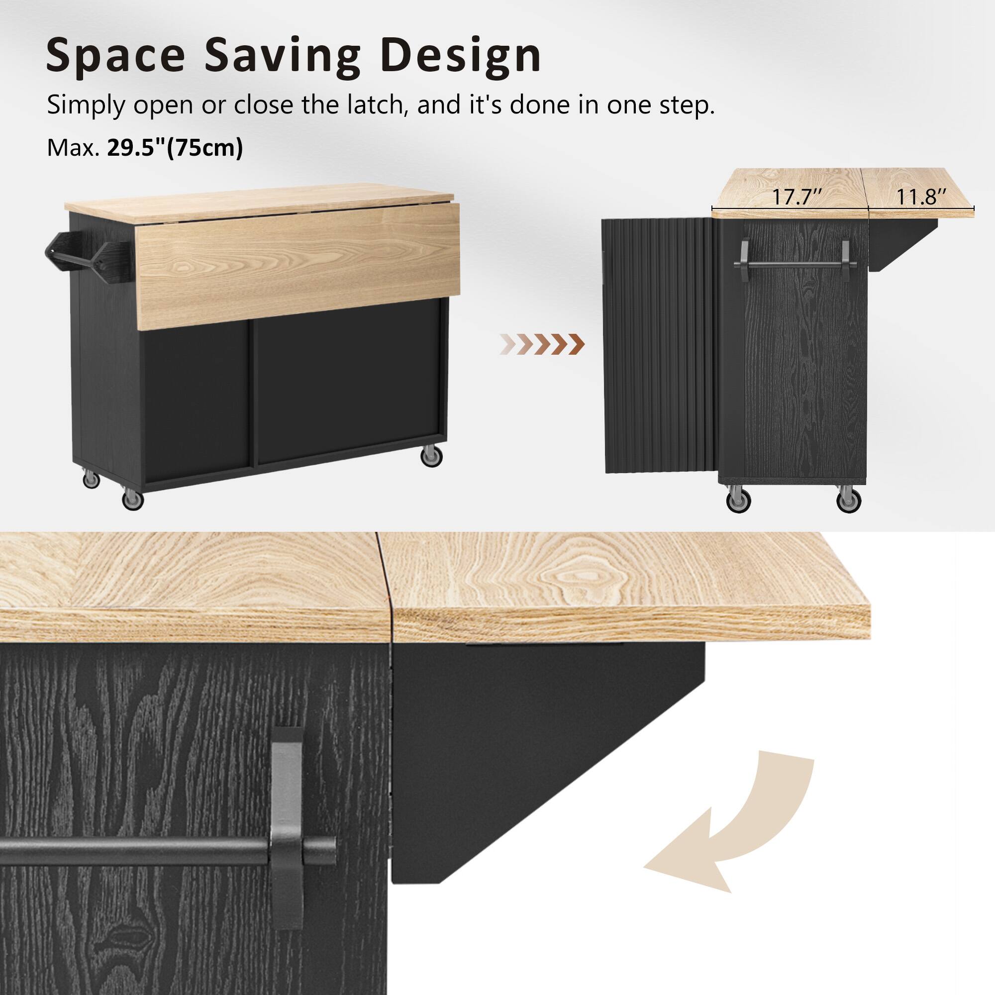 Space Saving Design  
Simply open or close the latch, and it's done in one step.  
Max. 29.5" (75cm)  
17.7"  
11.8"