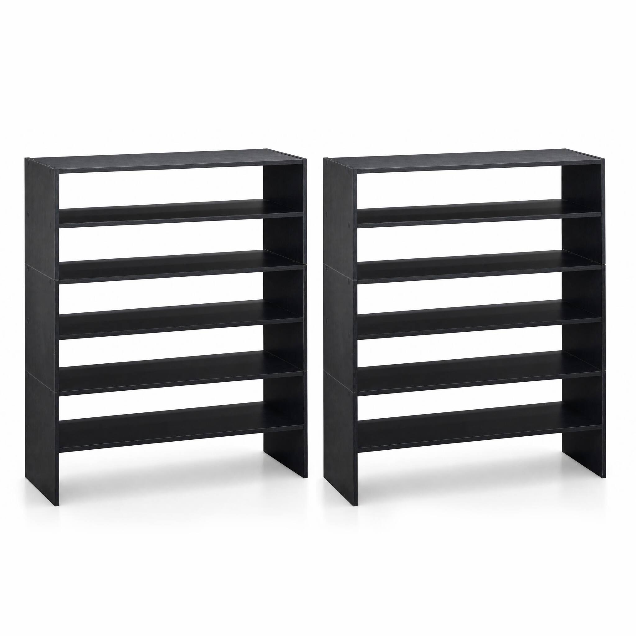 Alt View 8. Costway - Costway 6 PCS Stackable Shoe Rack 31-Inch Horizontal Organizer 2-tier StorageShelf - Black.