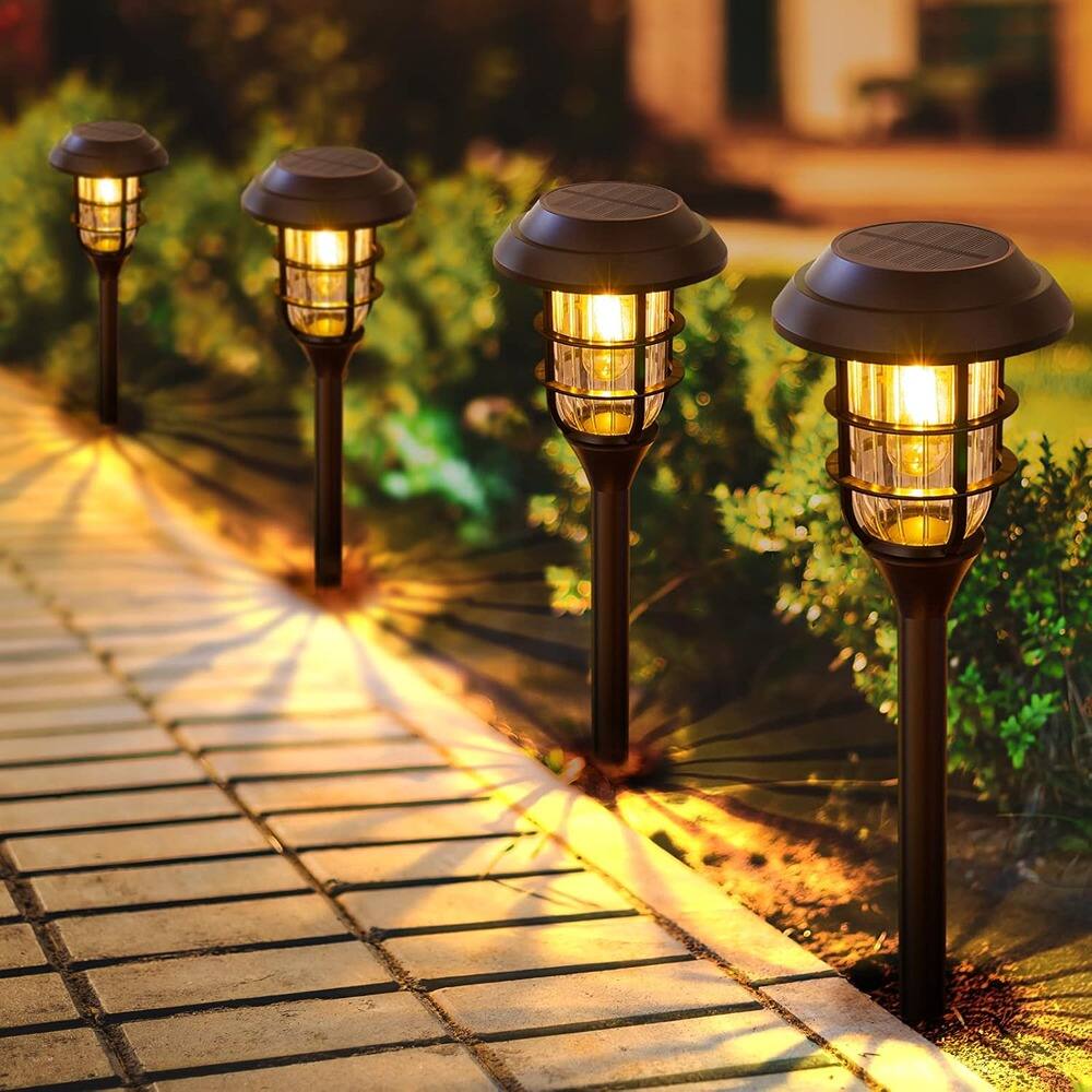 MOSZAR LLC - Solar Lights Outdoor, IP65 Waterproof Auto On/Off Solar Garden Lights - Black