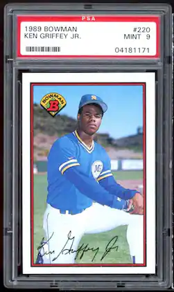 Ken Griffey Jr. Rookie Card 1989 Topps Bowman #220 PSA 9