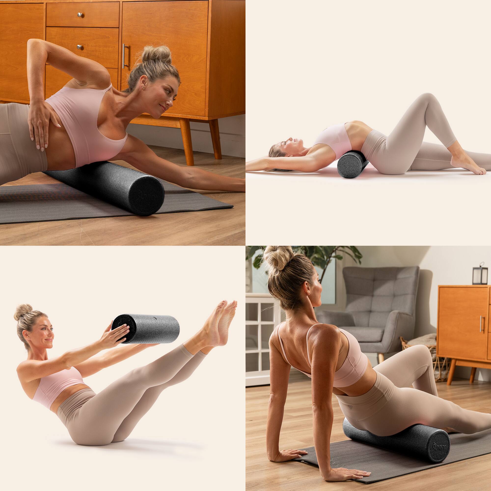 Alt View 3. Sunny Health & Fitness - 18" Yoga Foam Roller (Black) - Black.