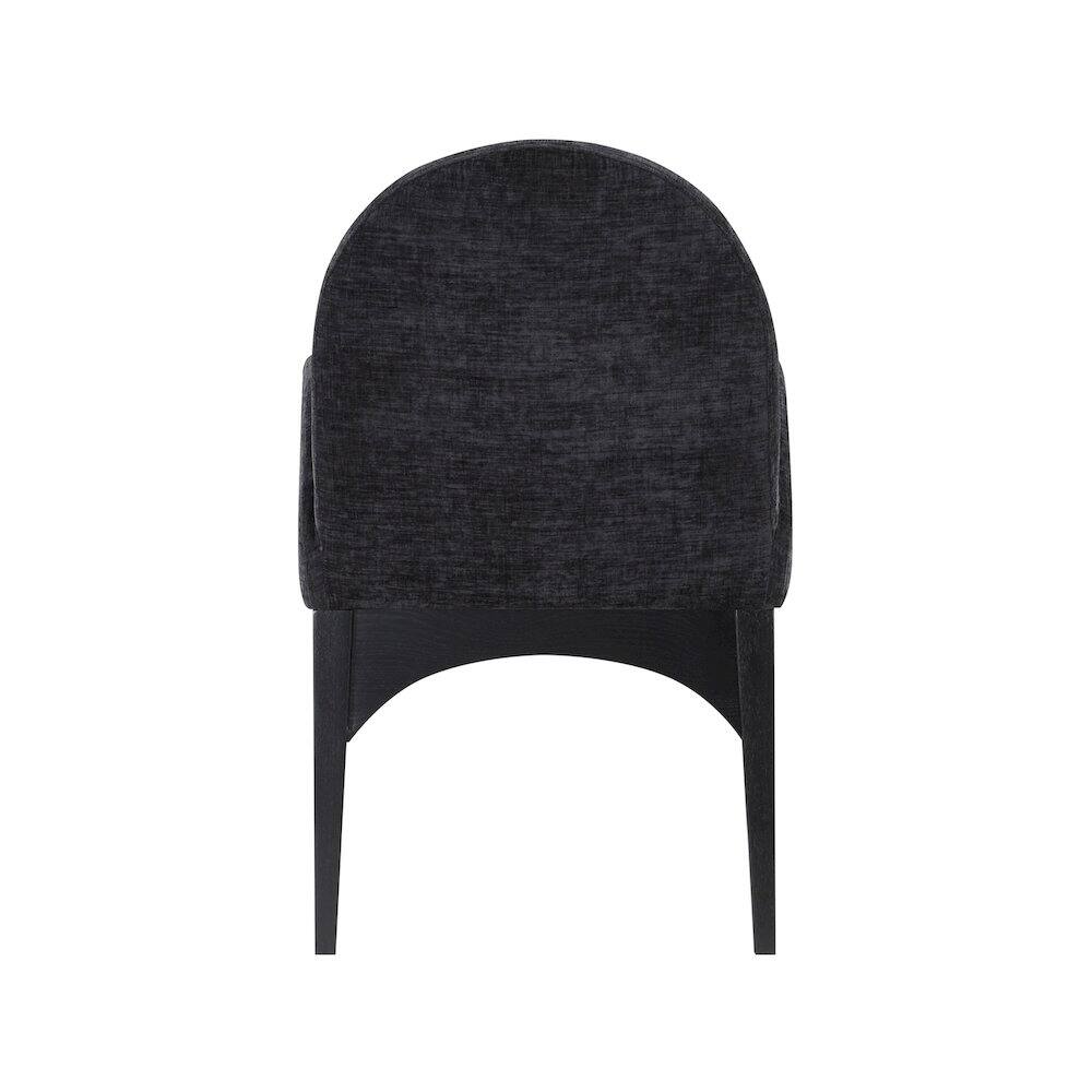 Alt View 1. Meridian Furniture - Waldorf Black Chenille Fabric Dining Chair - Black.