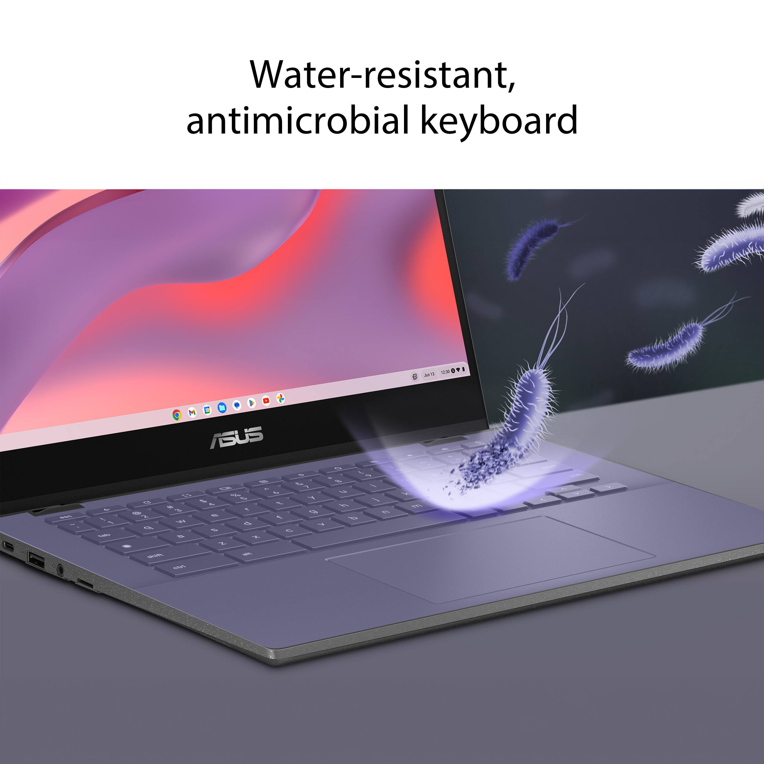 Water-resistant, antimicrobial keyboard.