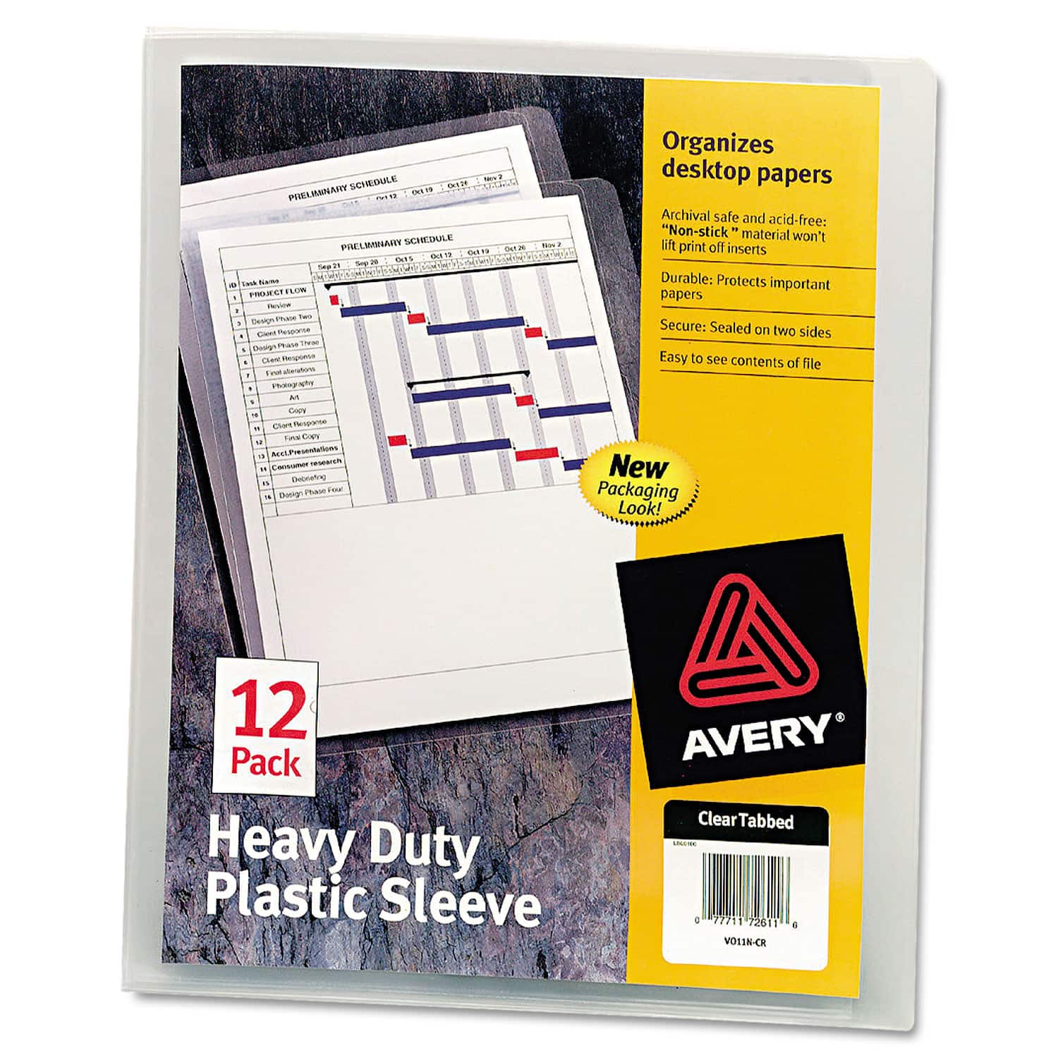 Avery - Heavy-Duty Plastic Sleeves, Letter Size, Clear, 12/pack