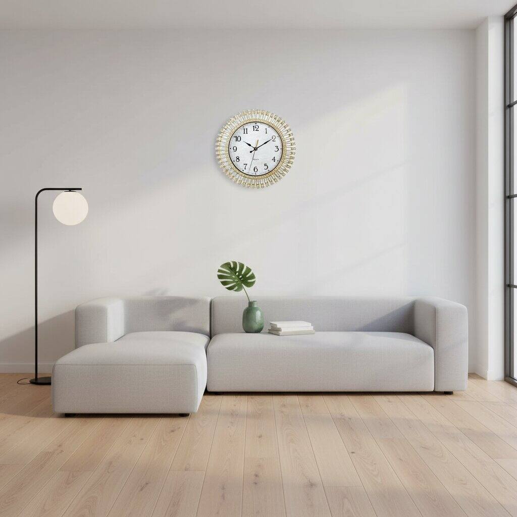 Alt View 2. Dazzed Corner - 12" Battery Operated Quartz Wall Clock, Silent Non-Ticking Round Clock - Aqua.