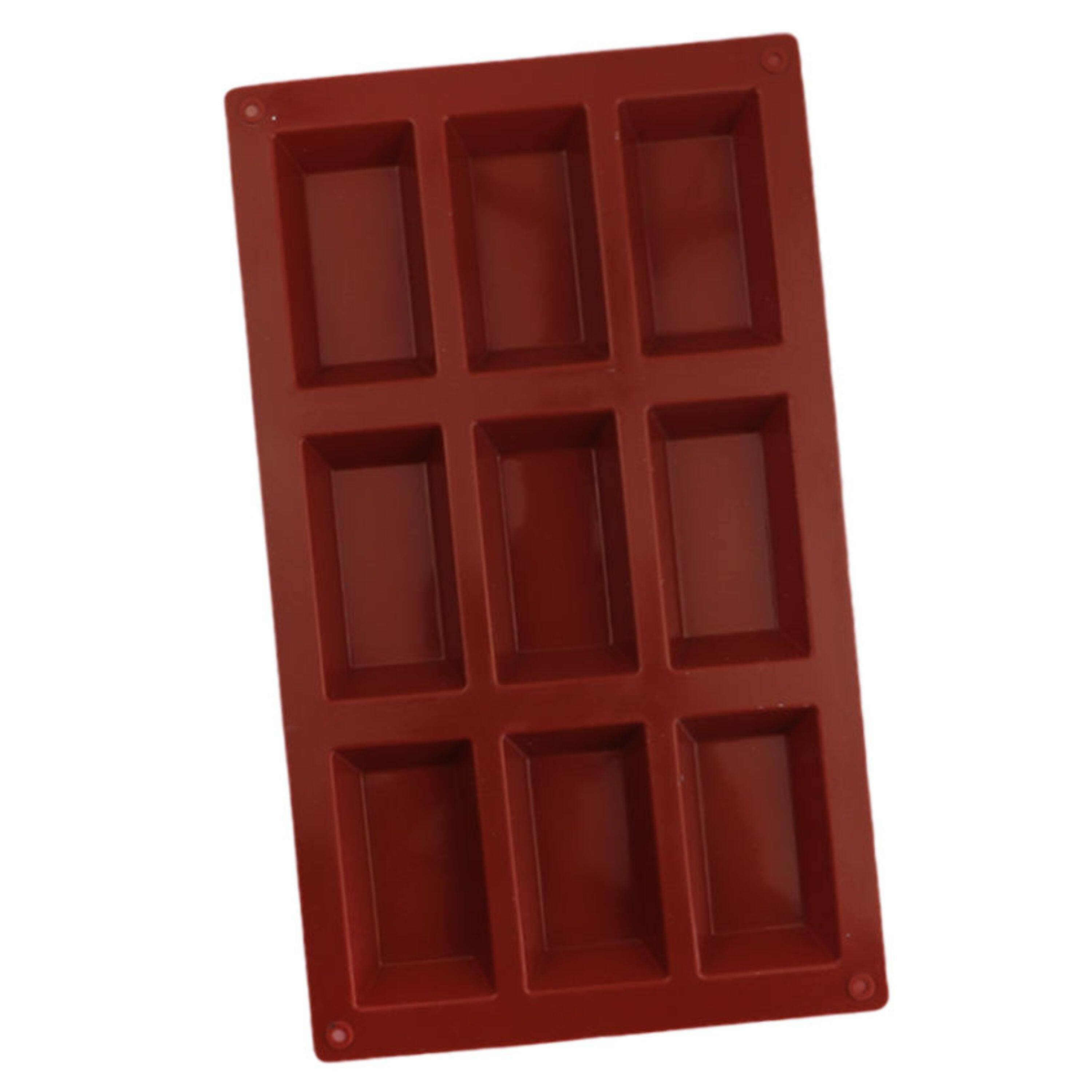 Front. Kitcheniva - Silicone Chocolate Bar Mold (6.7 x 10.6 Inch) - Makes 9 Small Chocolate Bars.