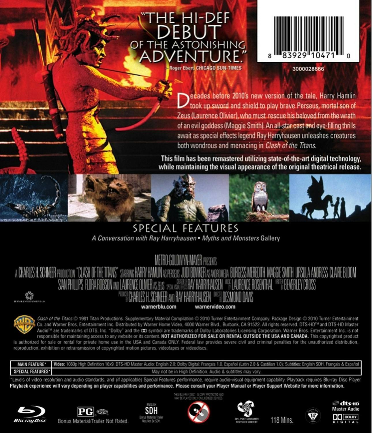 Back. Clash of the Titans [Blu-ray].