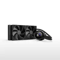 NZXT - Kraken Plus 240mm Radiator CPU Liquid Cooler (2 x 120mm F120P Fans) with 1.54" Square LCD - Black - Front_Zoom