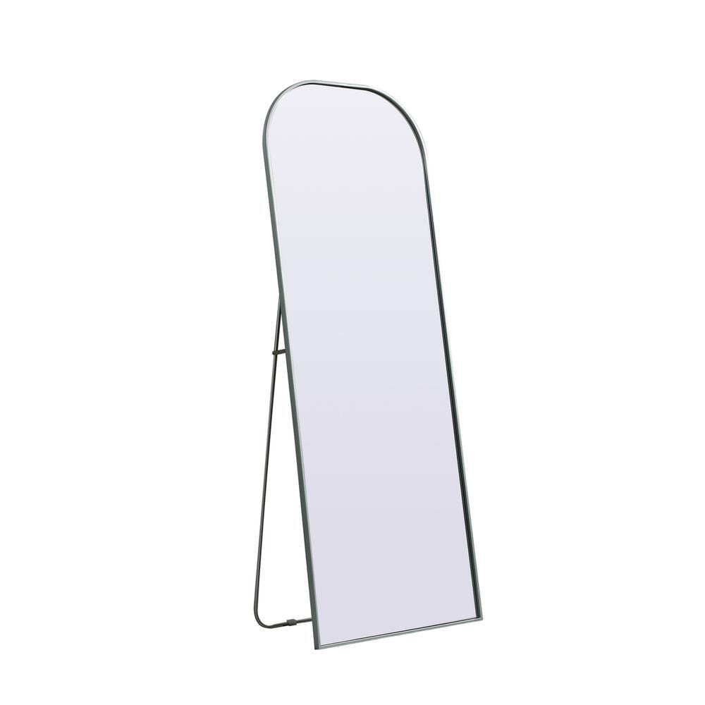 Alt View 2. Elegant Decor - Metal Frame Arch Full Length Mirror 28x74 Inch in Silver - Silver.