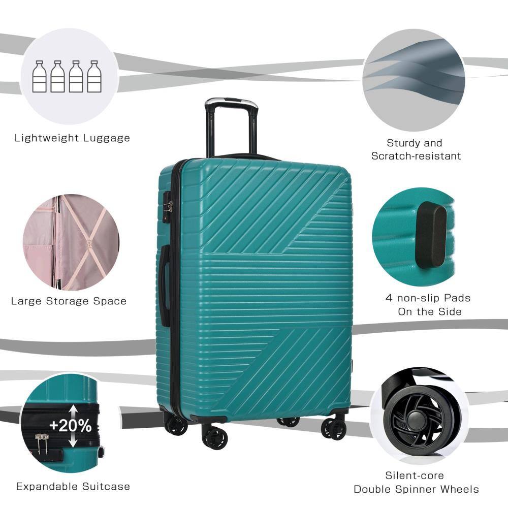 - Lightweight Luggage
- Sturdy and Scratch-resistant
- Large Storage Space
- 4 non-slip Pads On the Side
- +20% Expandable Suitcase
- Silent-core Double Spinner Wheels