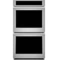 Monogram - Statement 27" Smart Built-In Double Electric True European Convection Wall Oven with Digital Recipe Box - Stainless Steel