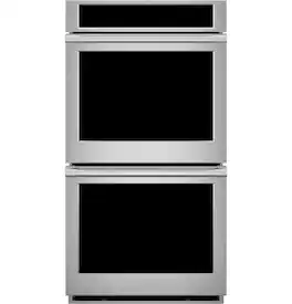 Monogram - Statement 27" Smart Built-In Double Electric True Convection Wall Oven with Digital Recipe Box - Stainless Steel