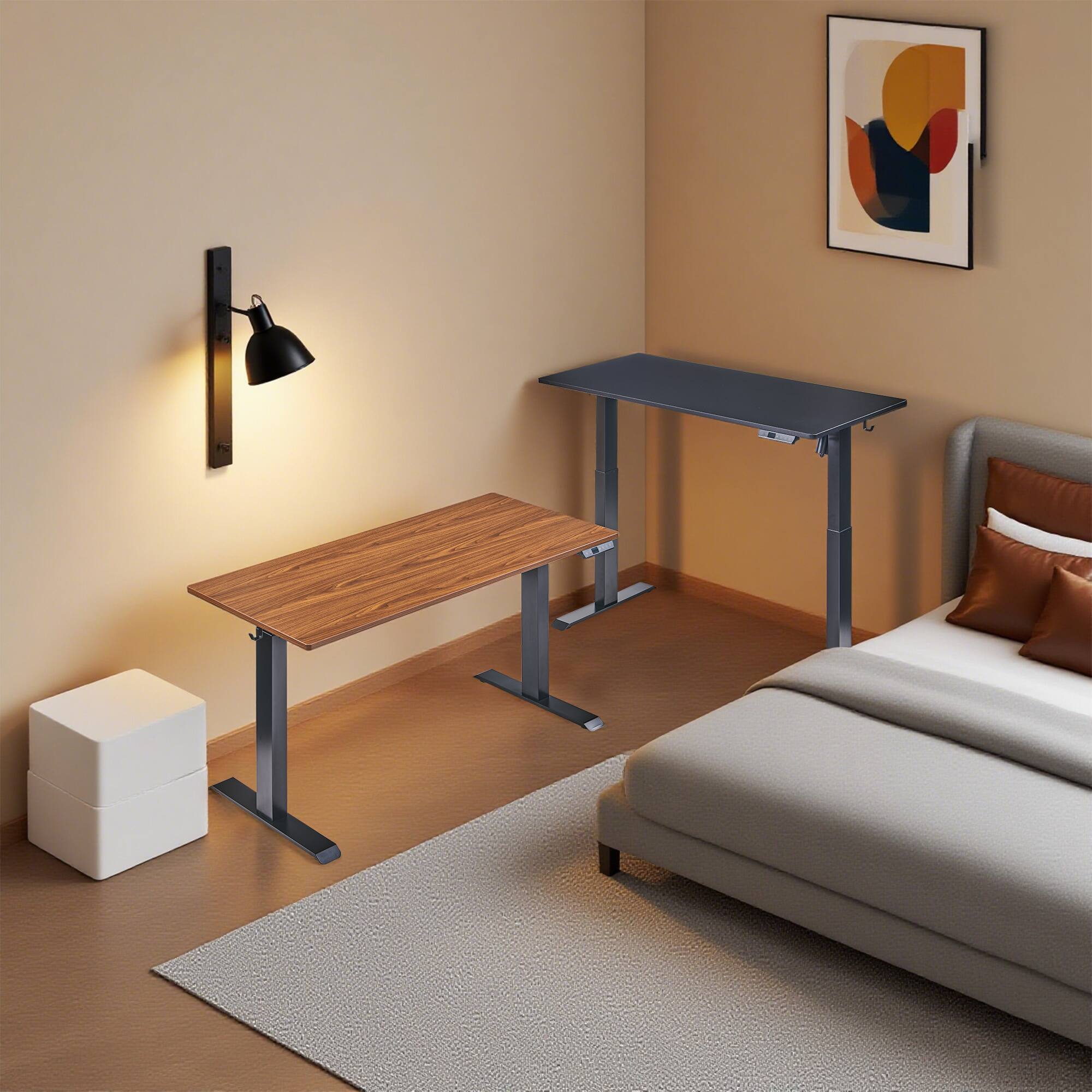 Alt View 9. GOODSILO - Adjustable Height Electric Standing Desk - 48x24 Inch Sit Stand Home Office Desk - Mahogany.