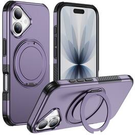 UUCOVER - Magnetic Case for iPhone 17,Shockproof TPU+PC Case Rind Holder Stand Case Compatible with MagSafe Cover - Lightpurple