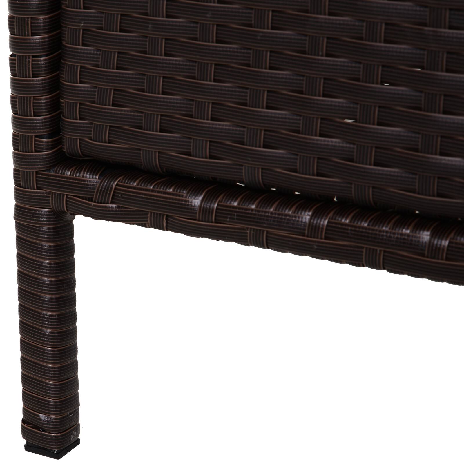 Alt View 8. Outsunny - Outdoor Towel Cabinet, PE Rattan Pool Storage Organizer, Freestanding Outdoor Towel Rack for Pool - Brown.