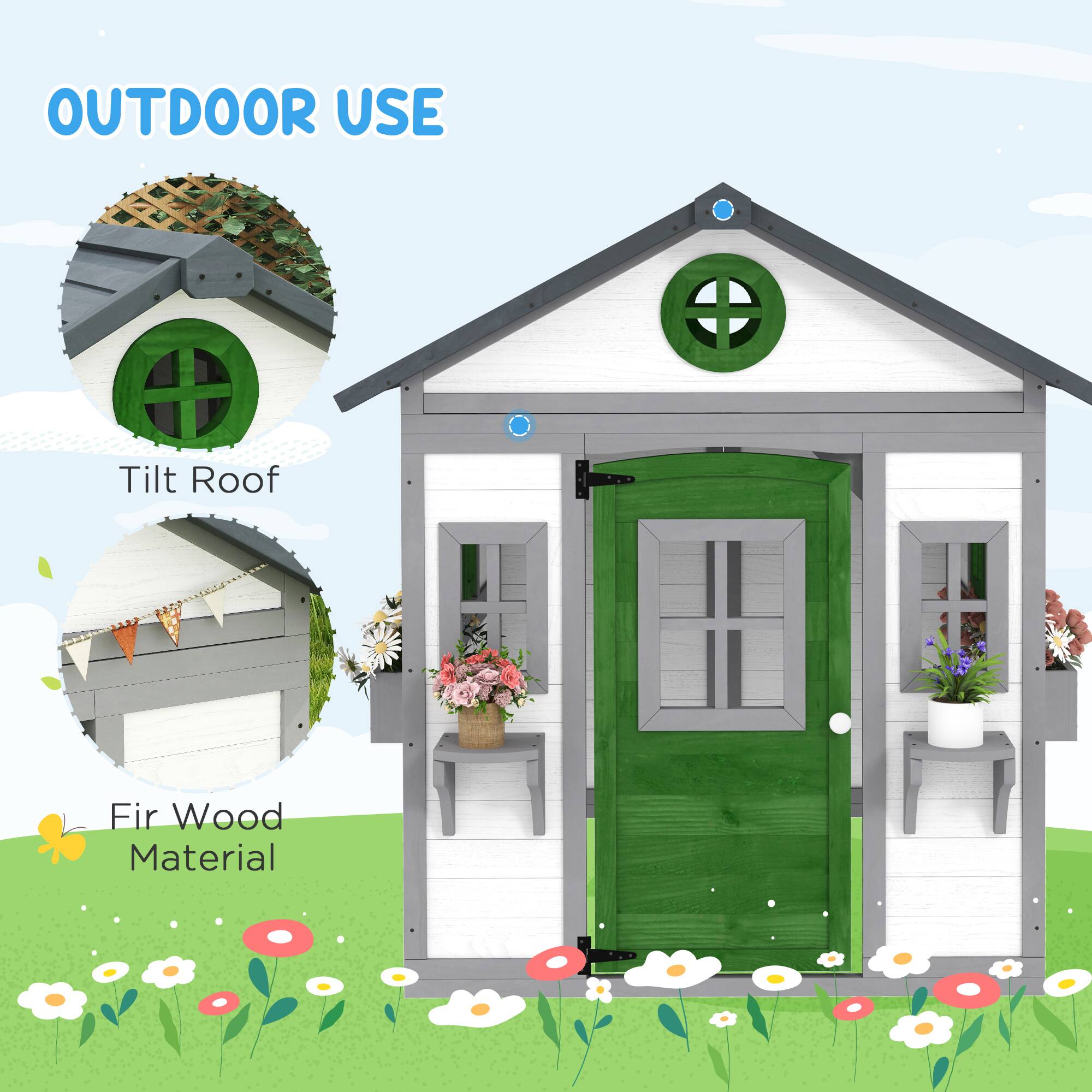 OUTDOOR USE

Tilt Roof

Fir Wood Material