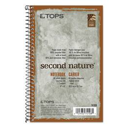 Tops Business Forms - Second Nature Single Subject Wirebound Notebooks Narrow Rule Green Cover 8 x 5 Sheets