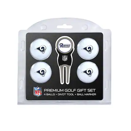 RAMS
NFL PREMIUM GOLF GIFT SET
4 BALLS • DIVOT TOOL • BALL MARKER