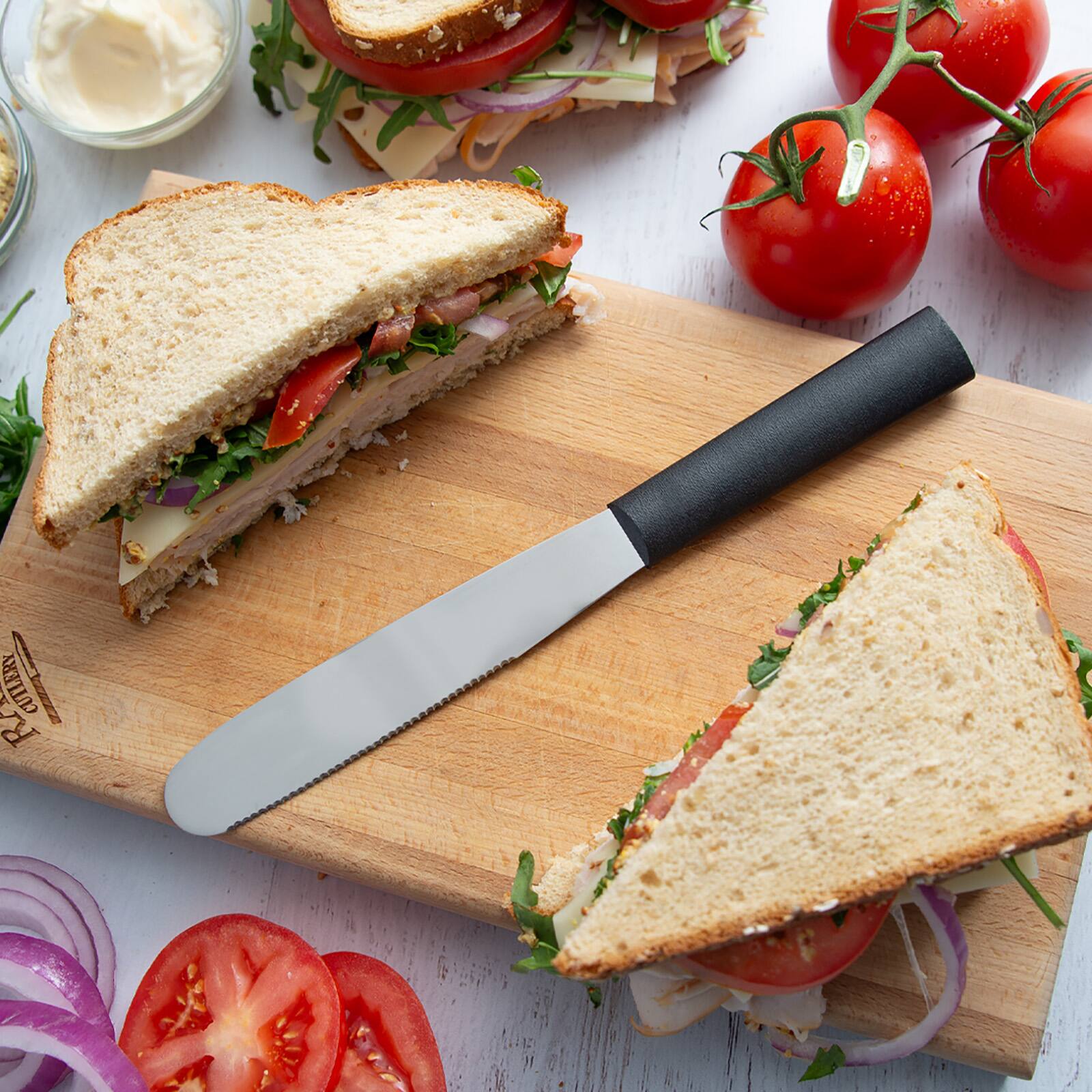 Alt View 1. Rada - Cutlery 5.375-Inch Super Spreader Stainless Hollow Ground Blade, Black Handle - Black.
