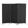Front. VEVOR - Room Divider, 3 Panel Room Dividers and Folding Privacy Screens, Fabric Partition Room Dividers for Office, Bedroom - Black.