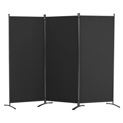 Front. VEVOR - Room Divider, 3 Panel Room Dividers and Folding Privacy Screens, Fabric Partition Room Dividers for Office, Bedroom - Black.