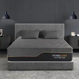 Vipbear - 12 Inch Extra Firm Memory Foam Mattress with Ice Silk Cover, Luxury Cooling Gel Bed Mattresses - Gray