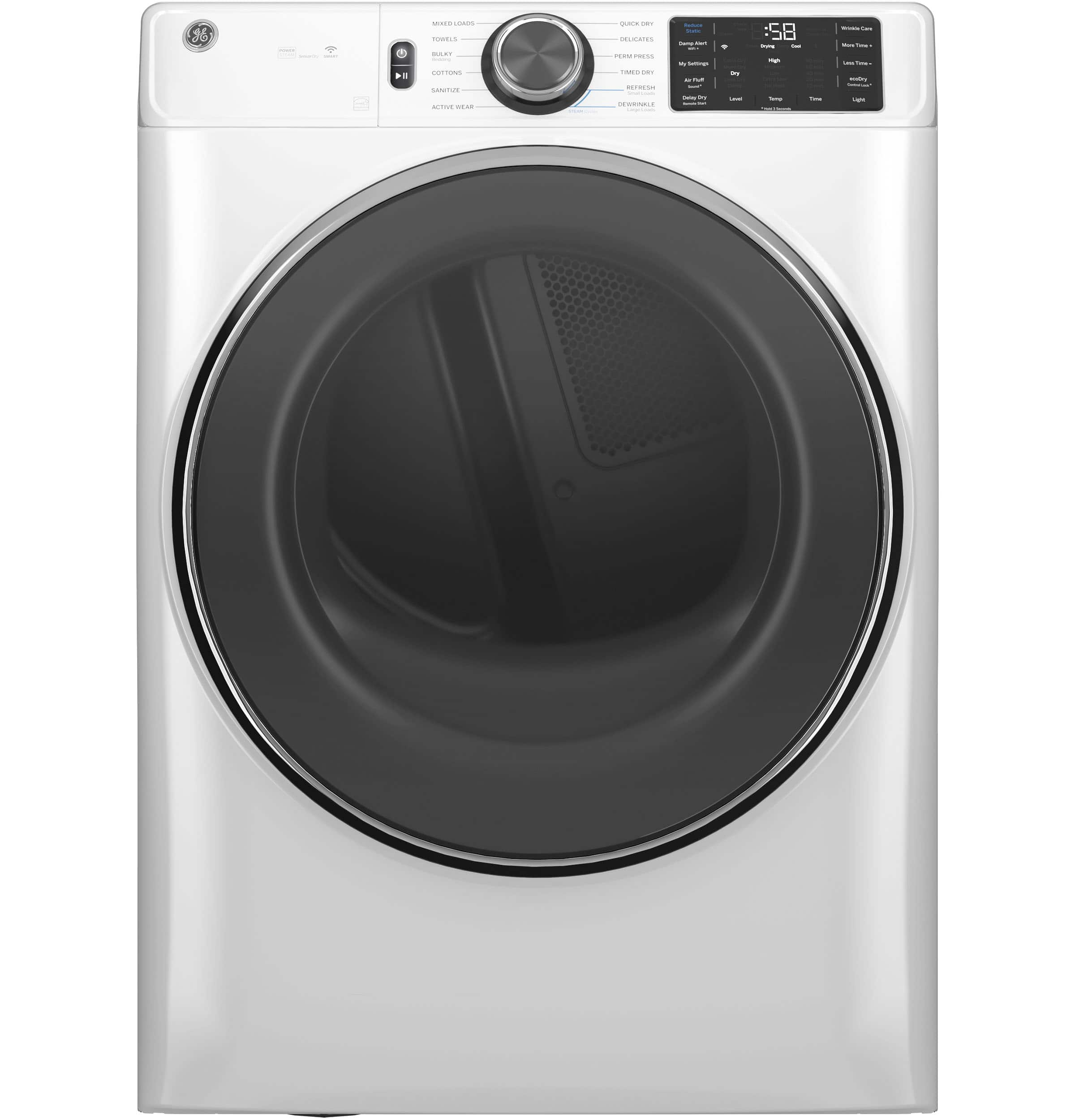 GE – 7.8 Cu. Ft. Stackable Smart Gas Dryer with Steam – White Sansujyuku sansujyuku.com