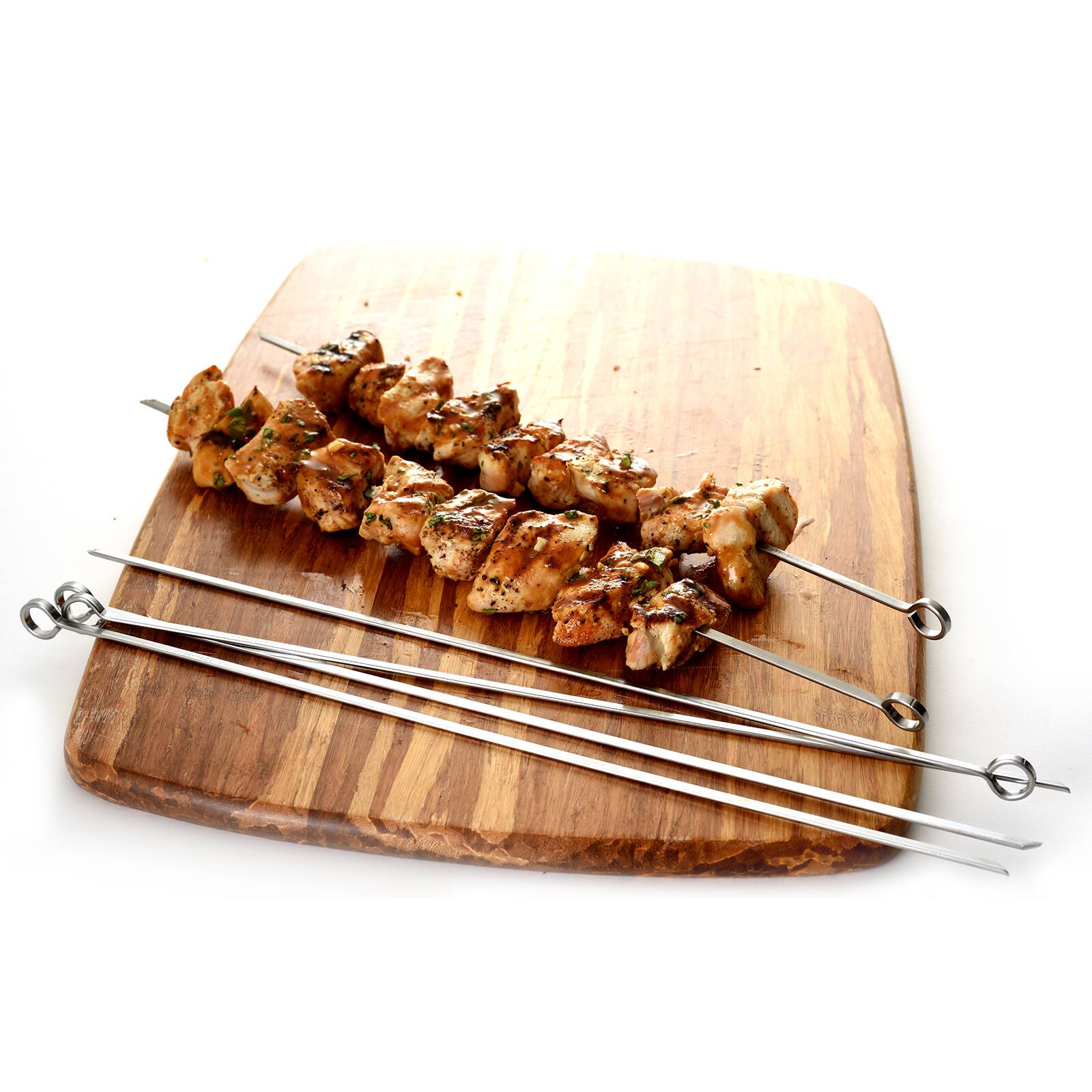 Alt View 1. Norpro - Stainless Steel 14-Inch Barbeque Skewers, Set of 6 - Silver.
