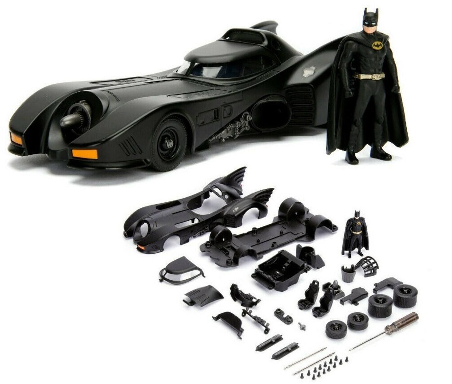 Jada Toys Build N' Collect 1989 Batmobile & Batman Figure 1/24 Diecast ...