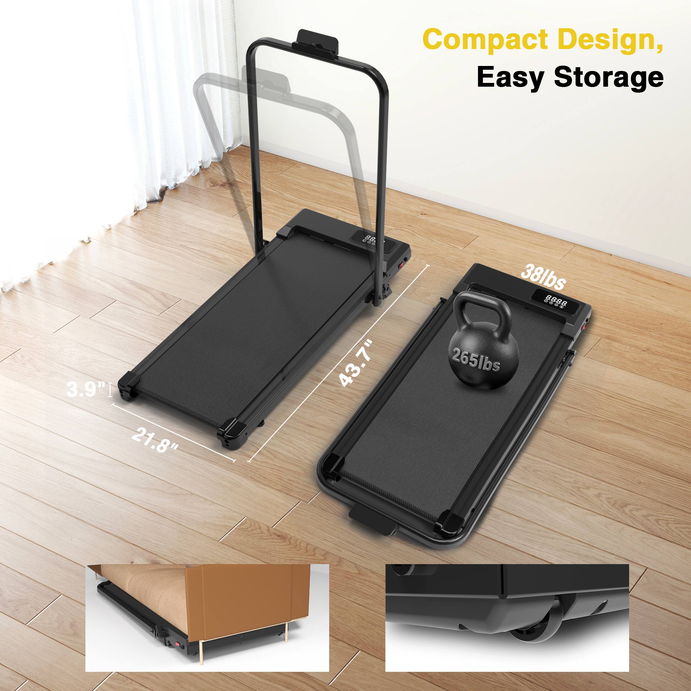 Compact Design, Easy Storage

3.9" x 21.8" x 43.7"

38lbs

265lbs
