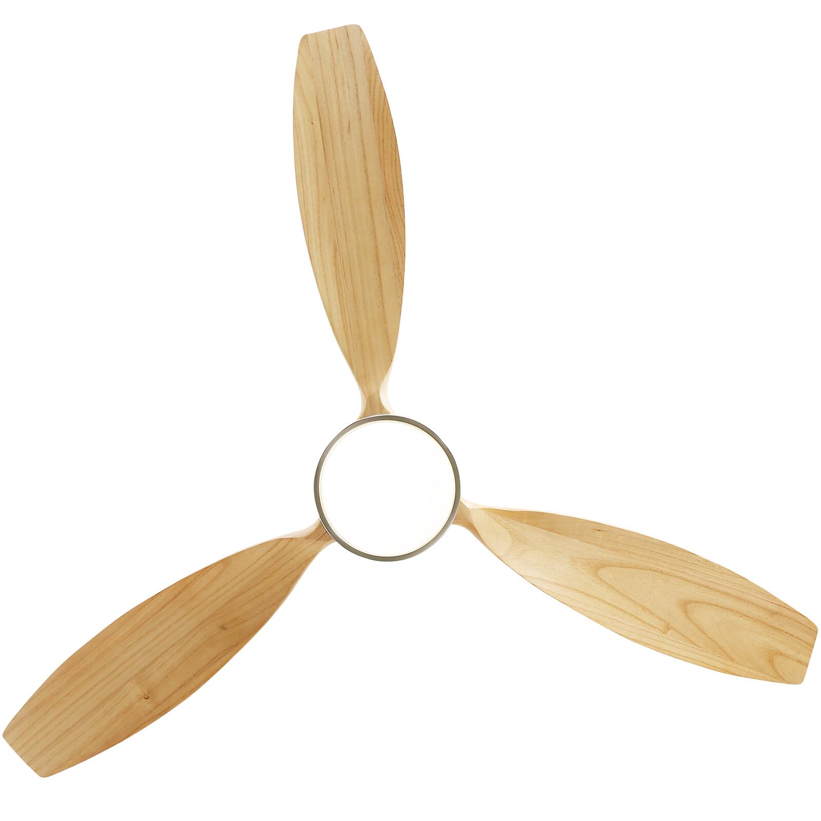 Alt View 2. Sofucor - 52” Outdoor Remote Ceiling Fan with Light and Solid Wood Blade 3CCT Dimmable LED 6-Speed Reversible Motor - Silver.