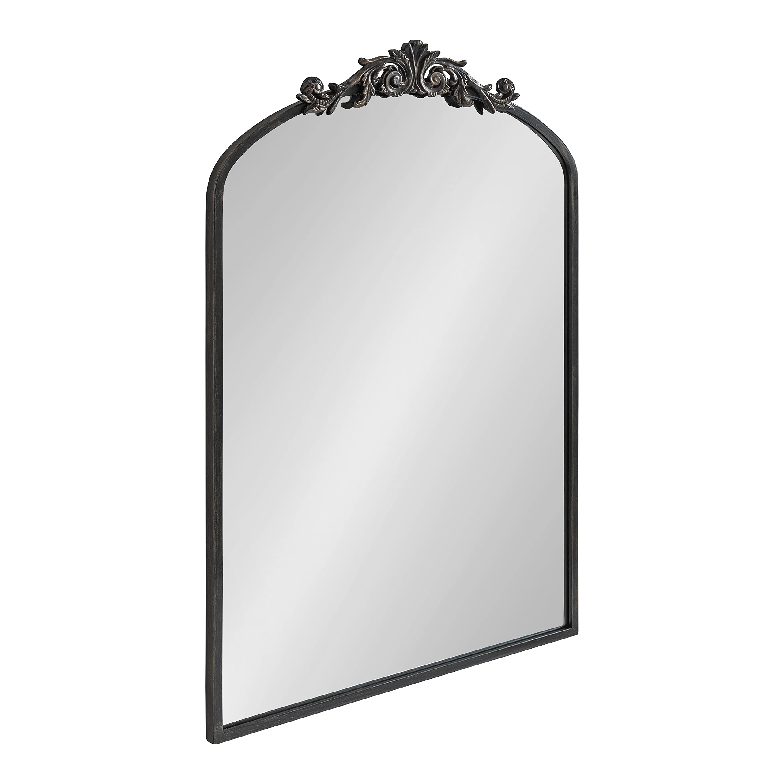 Front. Empire DigiLabs - Arendahl Traditional Arch Mirror 19 X 30 75 Baroque Inspired Wall Decor - Black 36"L x 24"W.