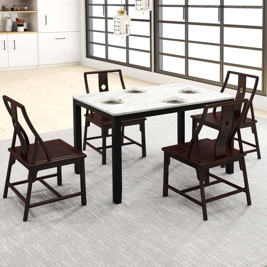 Costway Dining Table 45" Rectangular Mid Century Kitchen Table with ...