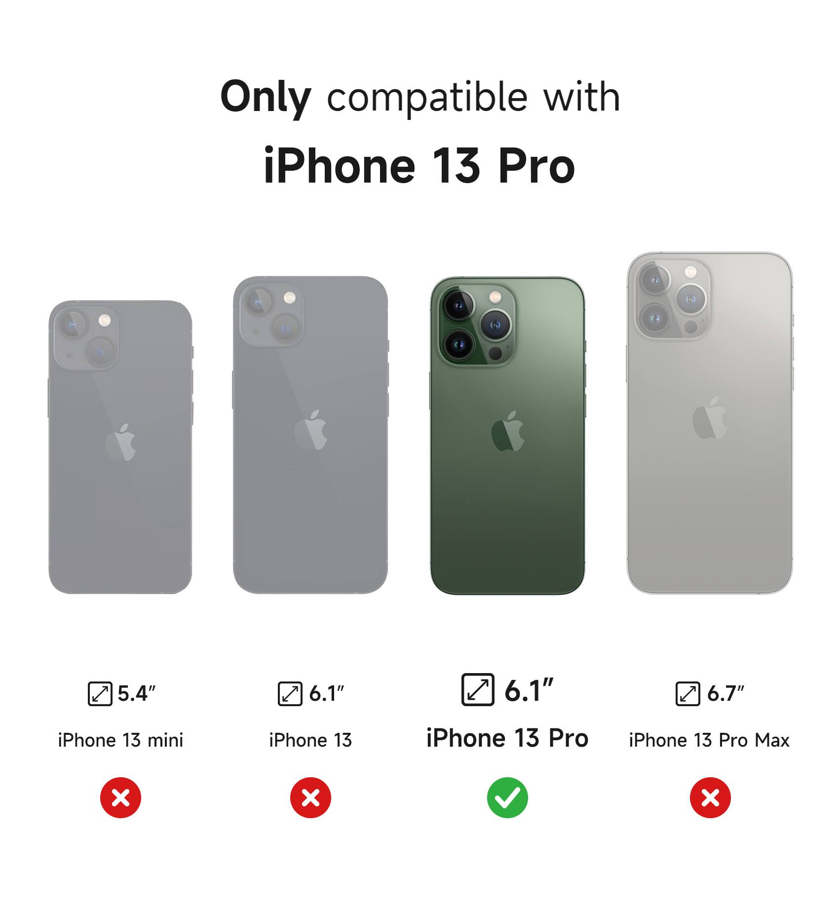 Only compatible with iPhone 13 Pro

5.4" iPhone 13 mini
6.1" iPhone 13
6.1" iPhone 13 Pro
6.7" iPhone 13 Pro Max
