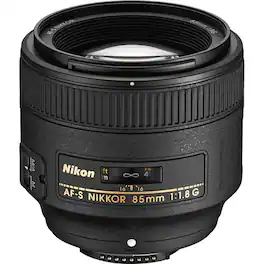AF FX NIKKOR 85mm f/1.8G Fixed Lens with Auto Focus for Nikon DSLR Cameras (International Model) - Black